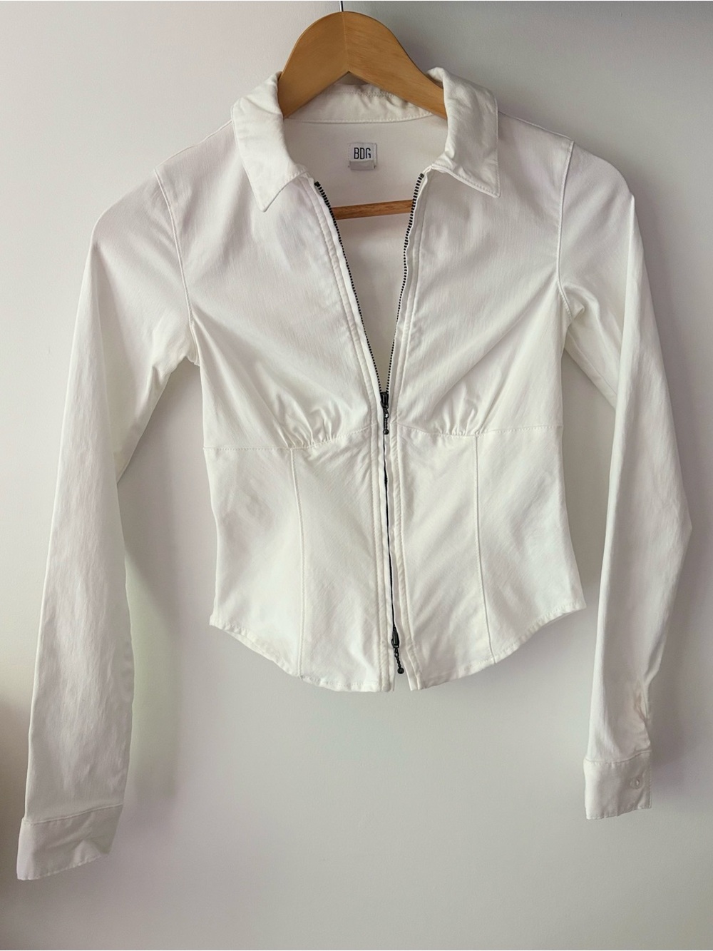 Urban Outfitters BDG White Zip-Up Corset Top XS NWOT